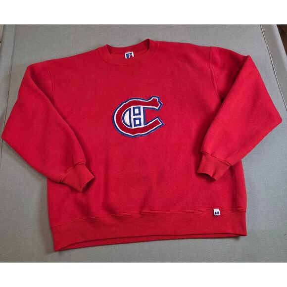 Vintage 1990s Montreal Canadiens Russell Athletic Crewneck Sweatshirt XL - Picture 1 of 12